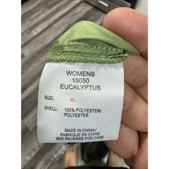 Size XL - Woolrich Women's Windbreaker Zip-Up Jacket "Eucalyptus Green" - Picture 5 of 5